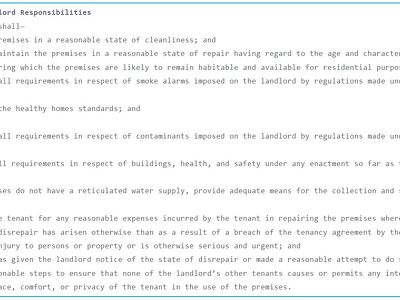 Residential Tenancies Act - Landlord responsibilities